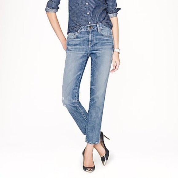 J Crew Cropped Vintage Straight Jeans 